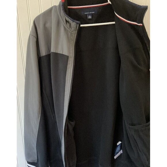Tommy Hilfiger Men’s Bomber Yacht Ribbed Fleece Gray Black Bomber Jacket-XXL - Picture 5 of 12